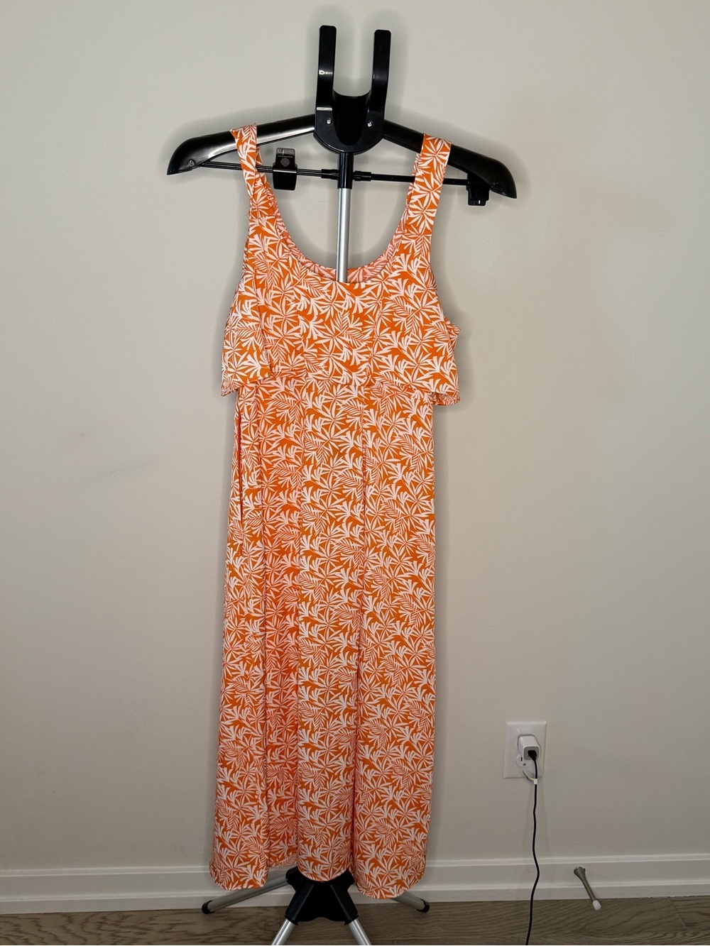 Ann Taylor Factory Orange Tropical Print Maxi Dress Size 6 - Picture 3 of 8